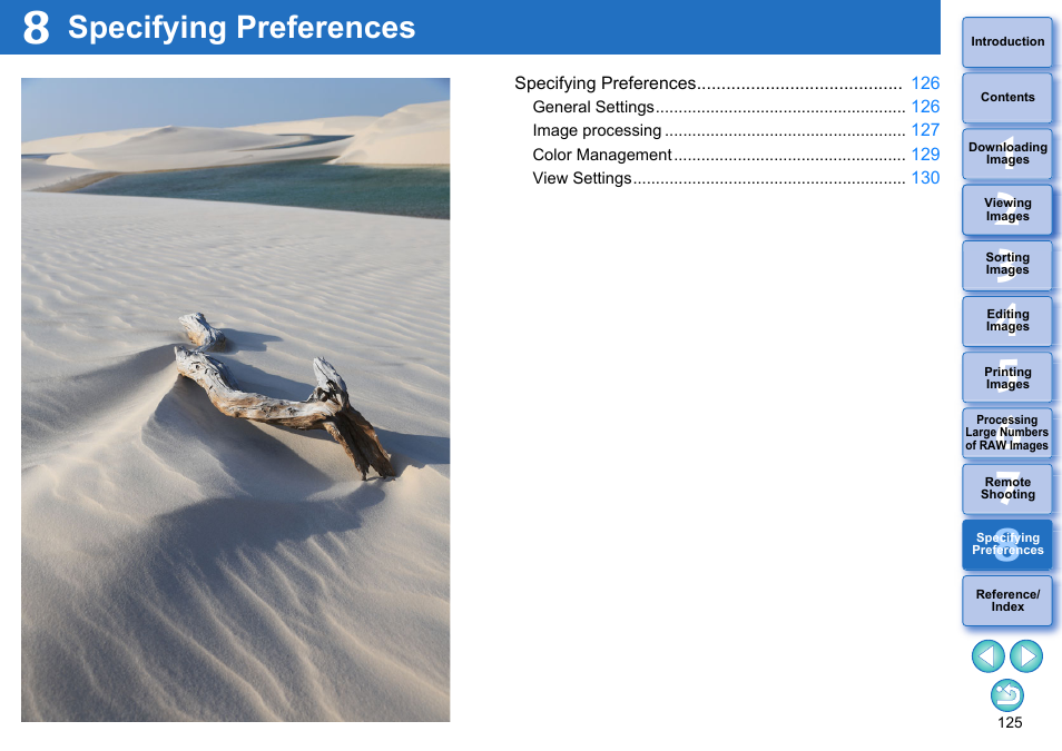 Specifying preferences, Specifying, Preferences | Canon PowerShot G7 X Mark II User Manual | Page 125 / 141