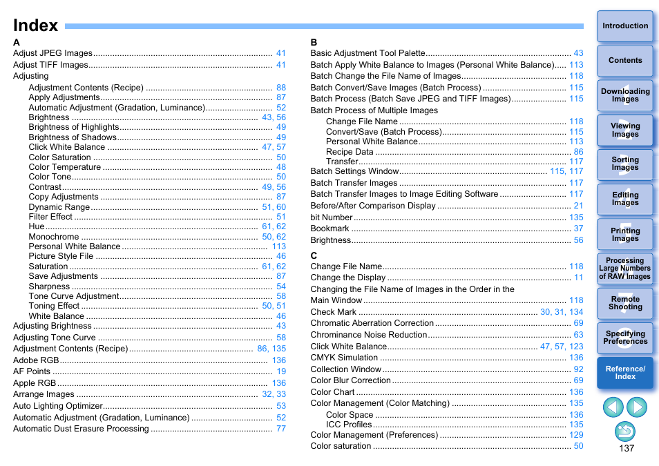 Index | Canon PowerShot G7 X Mark II User Manual | Page 137 / 141