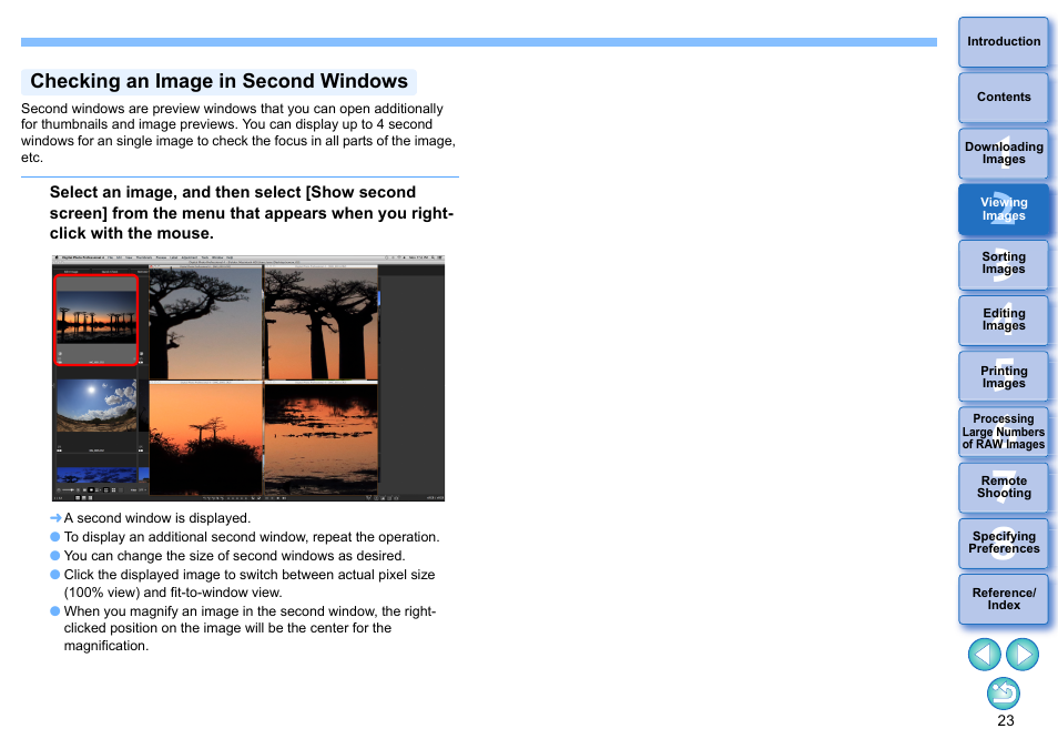Checking an image in second windows | Canon PowerShot G7 X Mark II User Manual | Page 23 / 141