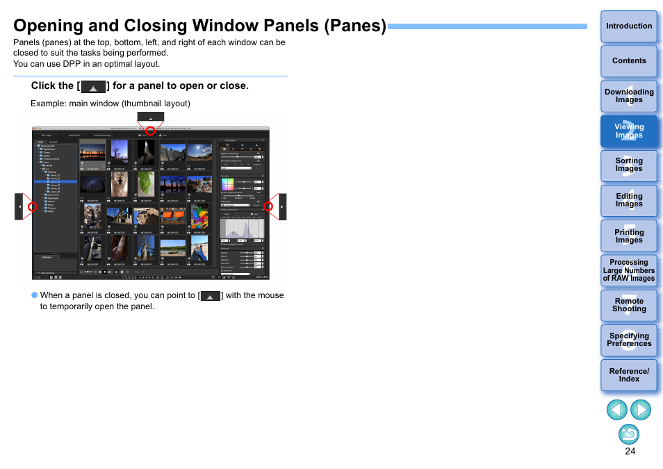 Opening and closing window panels (panes) | Canon PowerShot G7 X Mark II User Manual | Page 24 / 141