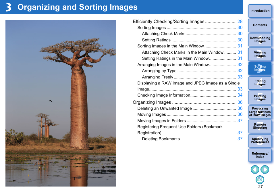 Organizing and sorting images, Sorting, Images | Canon PowerShot G7 X Mark II User Manual | Page 27 / 141