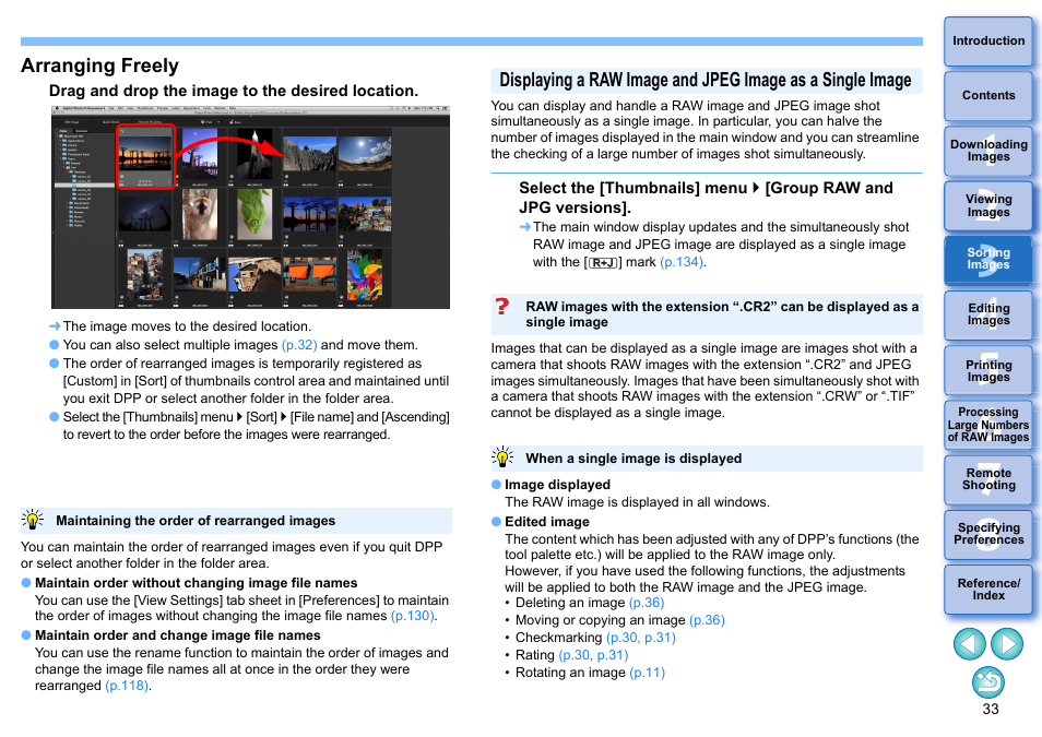 Arranging freely | Canon PowerShot G7 X Mark II User Manual | Page 33 / 141
