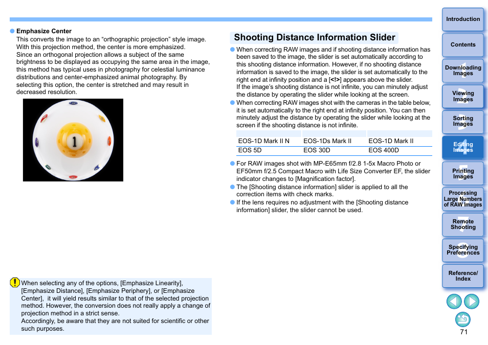 Shooting distance information slider | Canon PowerShot G7 X Mark II User Manual | Page 71 / 141