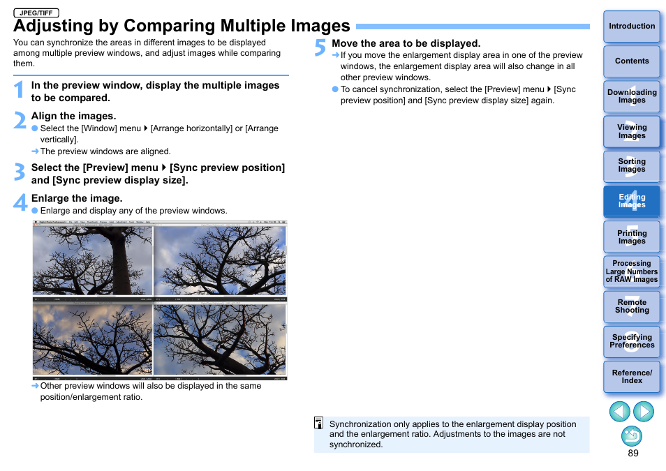 Adjusting by comparing multiple images, Adjusting by comparing multiple, Images | Canon PowerShot G7 X Mark II User Manual | Page 89 / 141