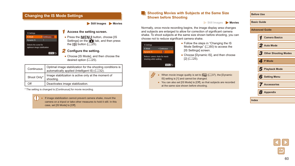 Changing the is mode settings, 60), and then shoot | Canon PowerShot SX410 IS User Manual | Page 60 / 118