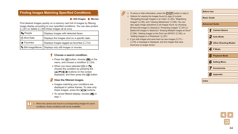 Finding images matching specified conditions | Canon PowerShot SX410 IS User Manual | Page 64 / 118