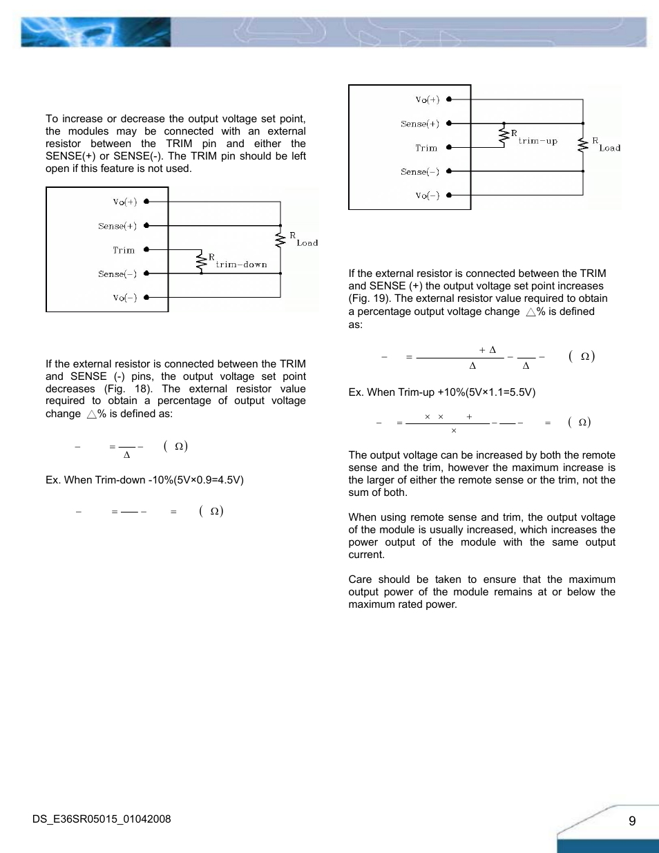 Features descriptions (con.) | Delta Electronics Series E36SR User Manual | Page 9 / 15