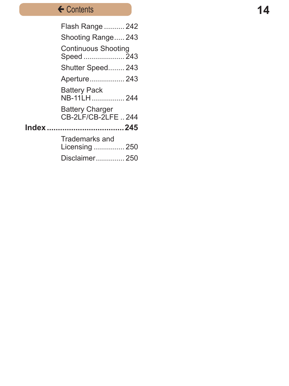 Canon PowerShot SX410 IS User Manual | Page 14 / 250