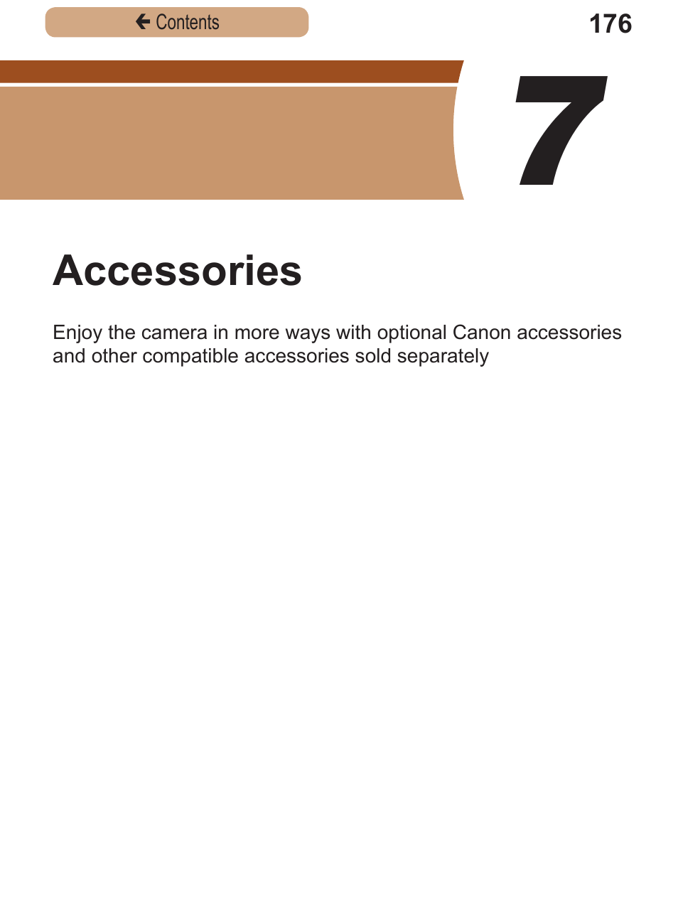 7 accessories | Canon PowerShot SX410 IS User Manual | Page 176 / 250