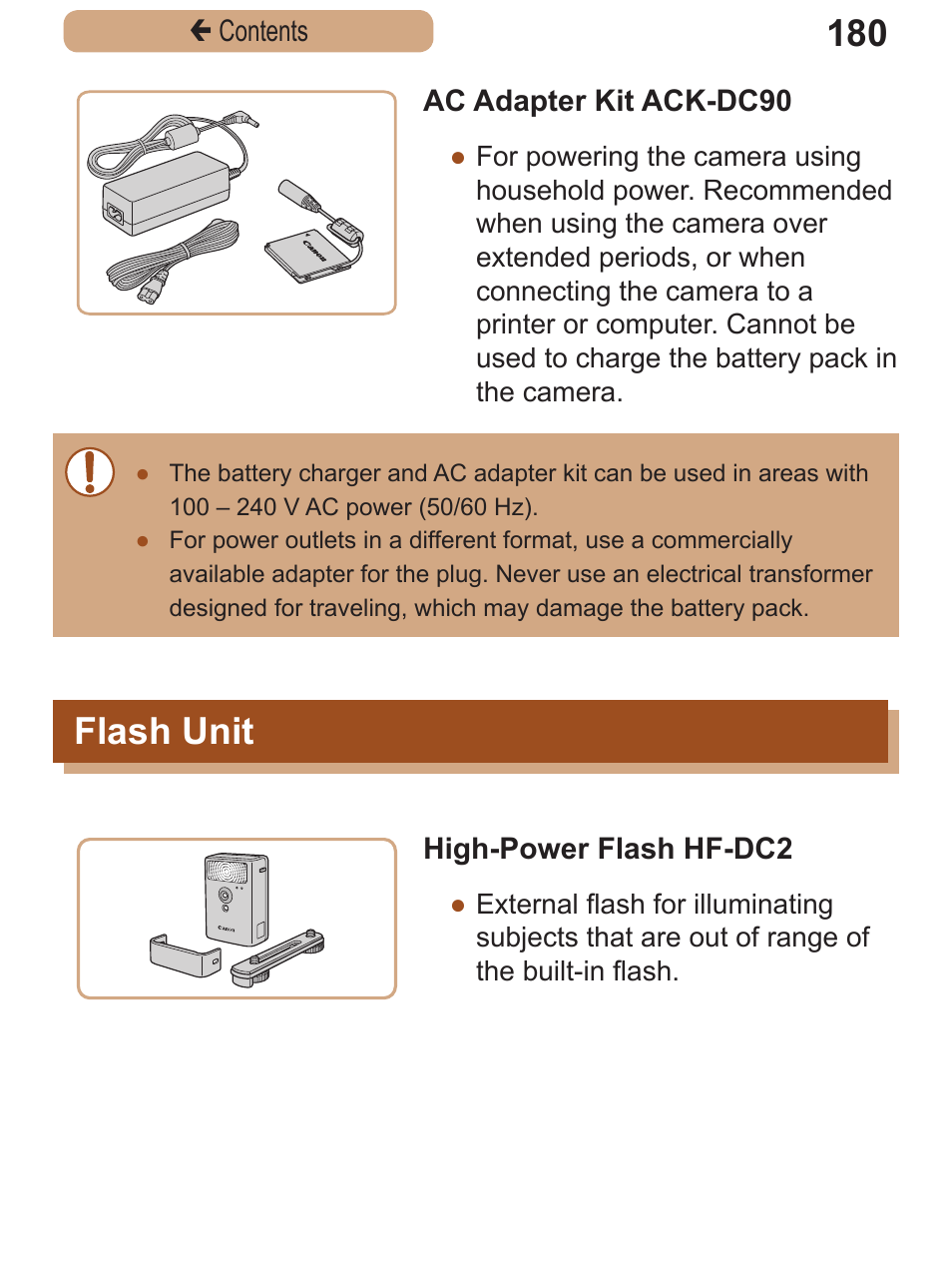 Flash unit | Canon PowerShot SX410 IS User Manual | Page 180 / 250