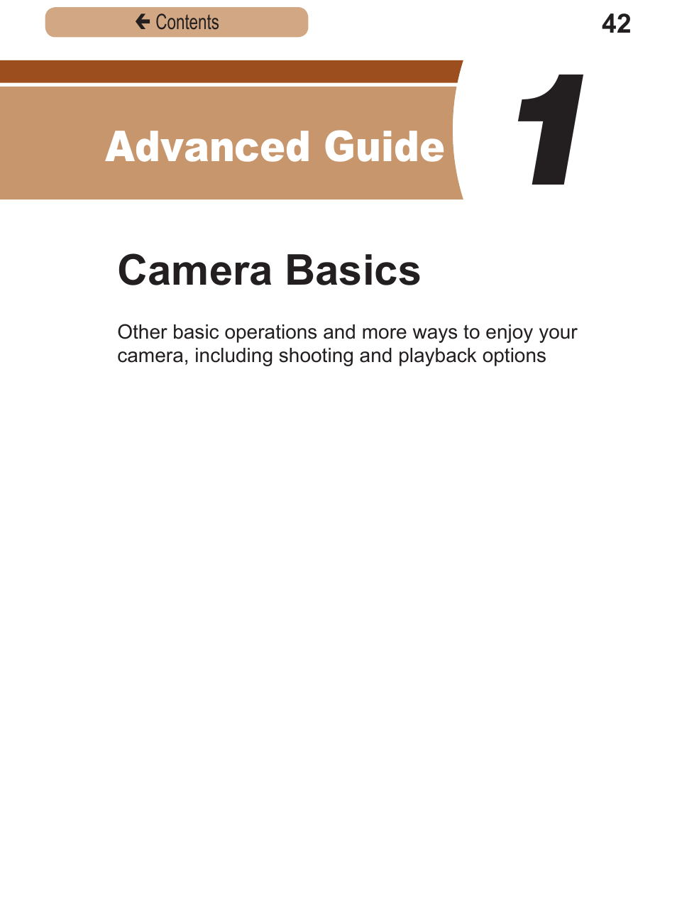 Advanced guide, 1 camera basics | Canon PowerShot SX410 IS User Manual | Page 42 / 250