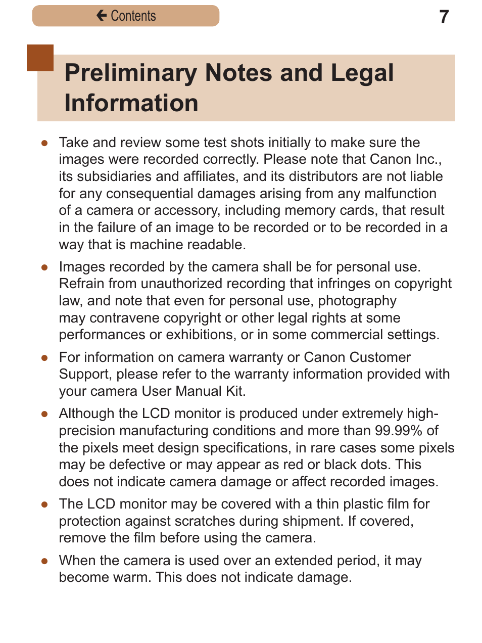 Preliminary notes and legal information | Canon PowerShot SX410 IS User Manual | Page 7 / 250