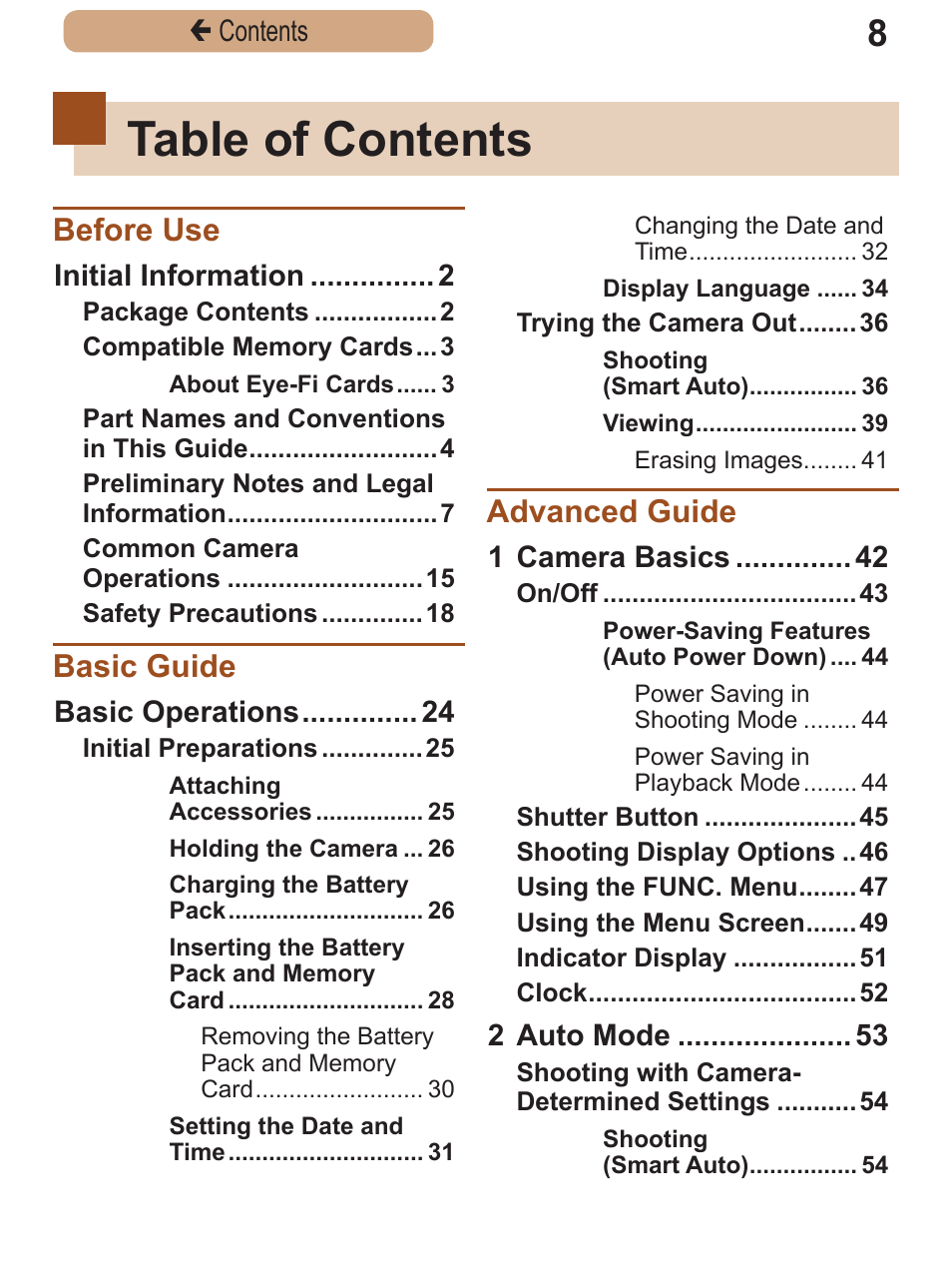 Canon PowerShot SX410 IS User Manual | Page 8 / 250