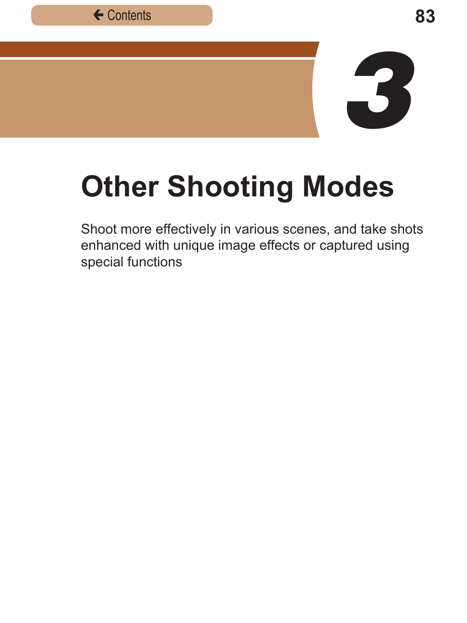 3 other shooting modes, 3 other shooting, Modes | Canon PowerShot SX410 IS User Manual | Page 83 / 250