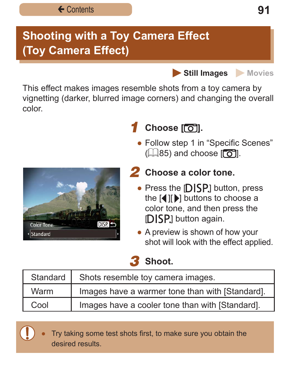 Shooting with a, Toy camera effect, Toy camera effect) | Canon PowerShot SX410 IS User Manual | Page 91 / 250