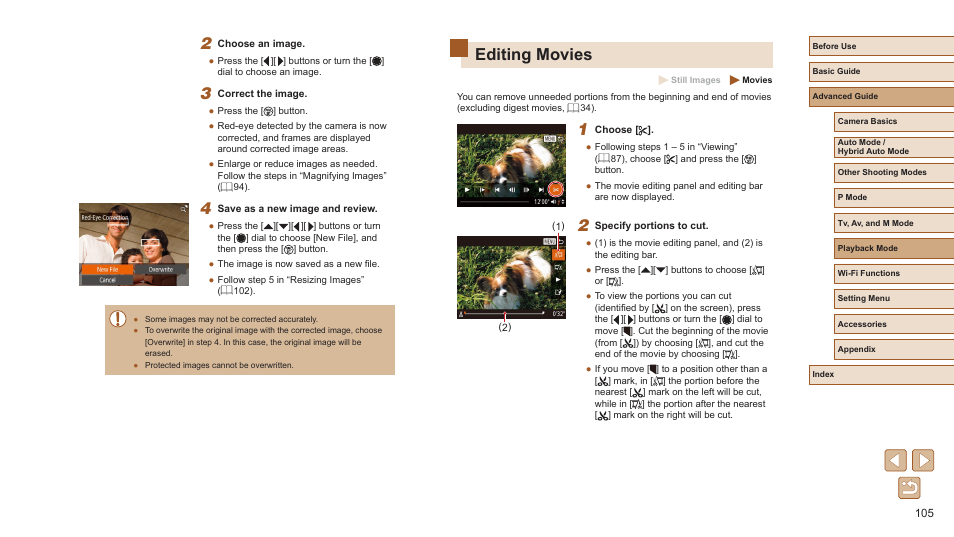 Editing movies | Canon PowerShot SX720 HS User Manual | Page 105 / 185