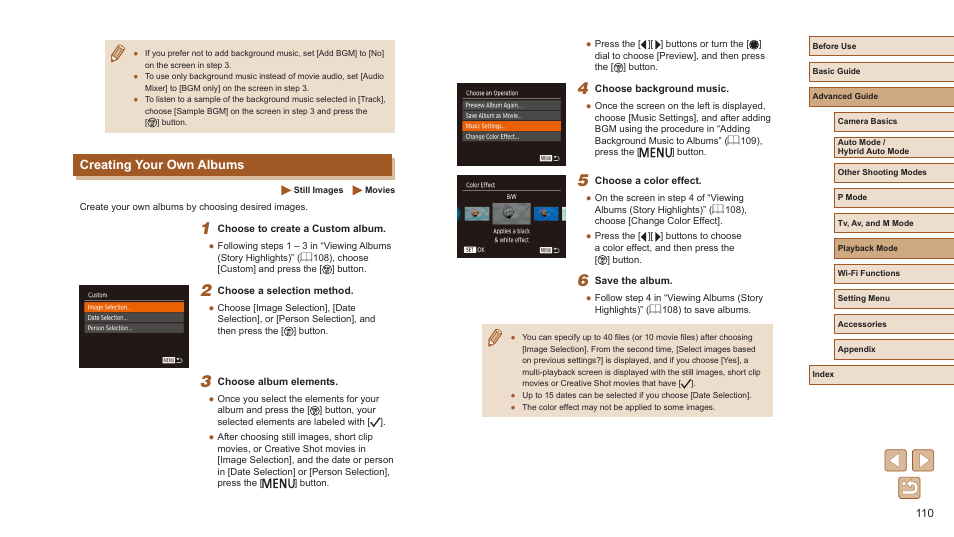 Creating your own albums | Canon PowerShot SX720 HS User Manual | Page 110 / 185