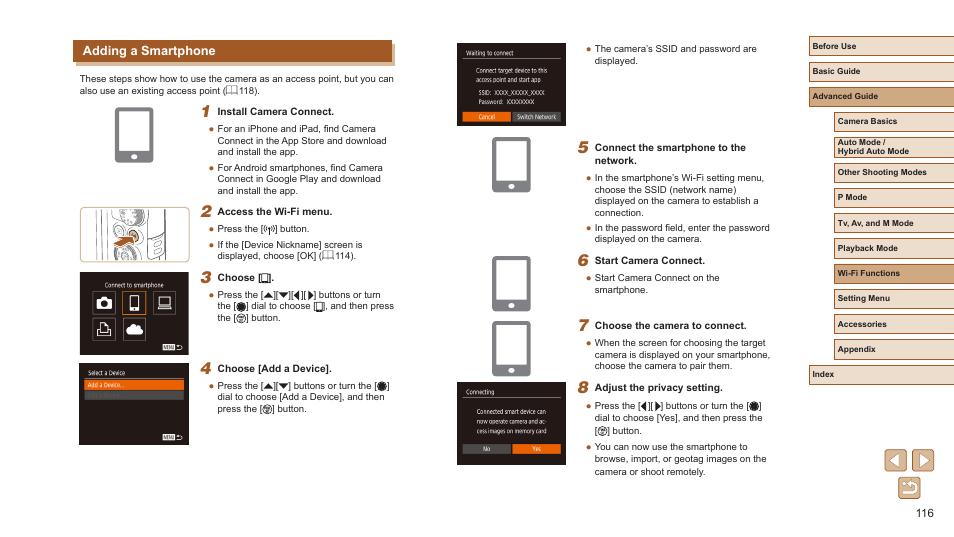 Adding a smartphone | Canon PowerShot SX720 HS User Manual | Page 116 / 185