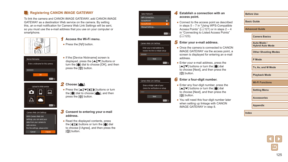 Registering canon image gateway | Canon PowerShot SX720 HS User Manual | Page 125 / 185