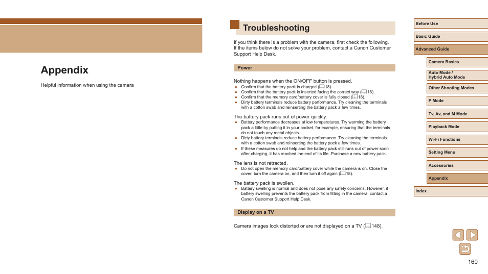 Appendix, Troubleshooting | Canon PowerShot SX720 HS User Manual | Page 160 / 185