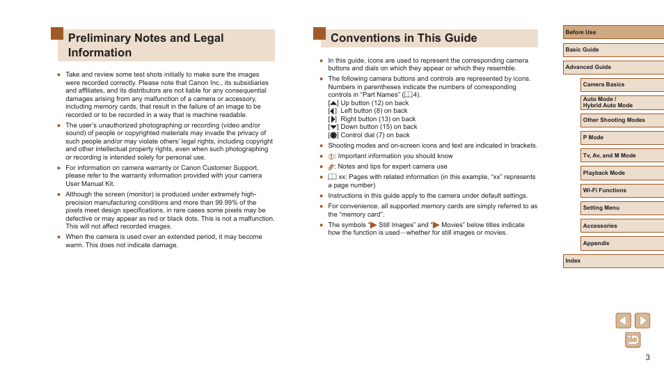 Conventions in this guide | Canon PowerShot SX720 HS User Manual | Page 3 / 185