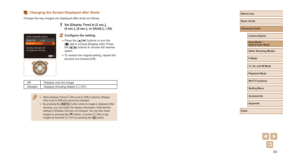 Changing the screen displayed after shots | Canon PowerShot SX720 HS User Manual | Page 55 / 185