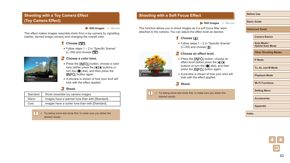 Shooting with a soft focus effect | Canon PowerShot SX720 HS User Manual | Page 62 / 185