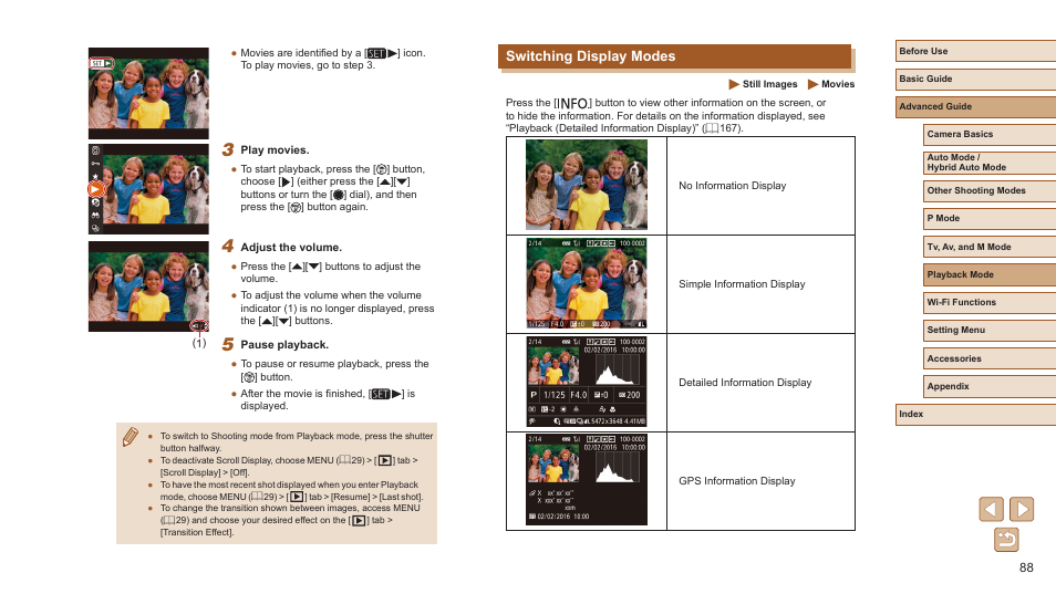 Switching display modes | Canon PowerShot SX720 HS User Manual | Page 88 / 185