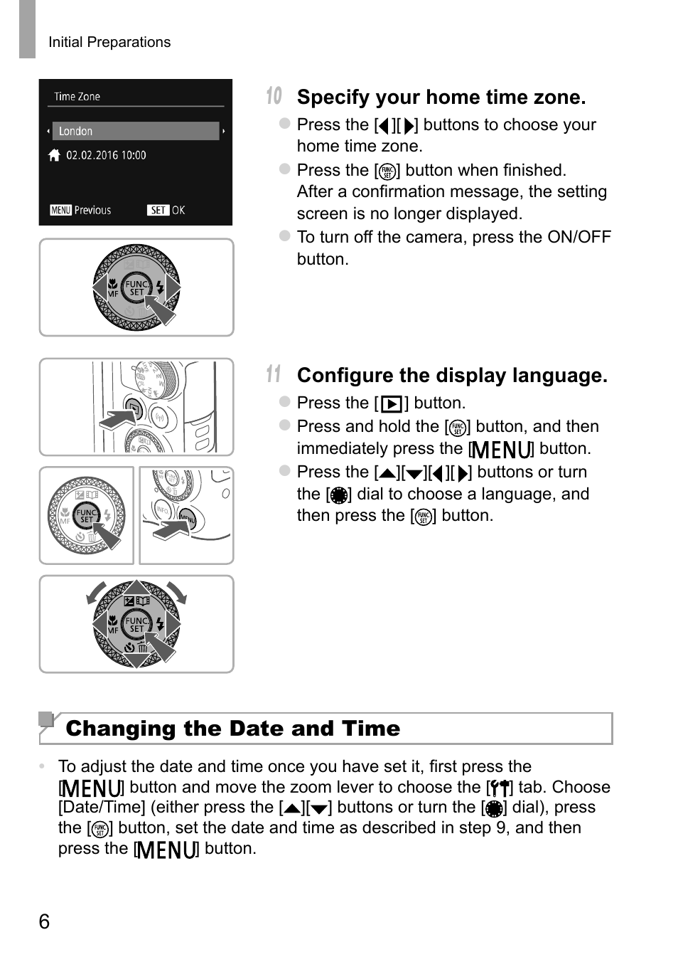 Changing the date and time | Canon PowerShot SX720 HS User Manual | Page 6 / 11