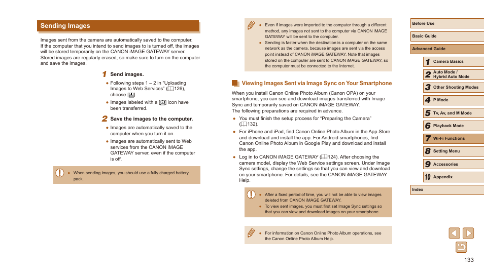 Sending images | Canon PowerShot SX540 HS User Manual | Page 133 / 186