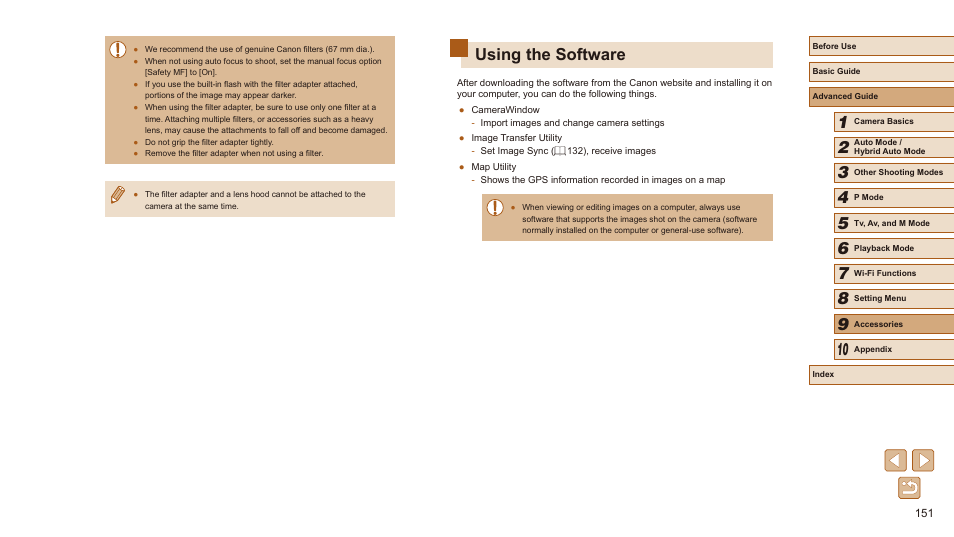 Using the software | Canon PowerShot SX540 HS User Manual | Page 151 / 186