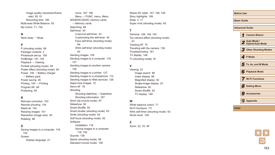 Canon PowerShot SX540 HS User Manual | Page 183 / 186