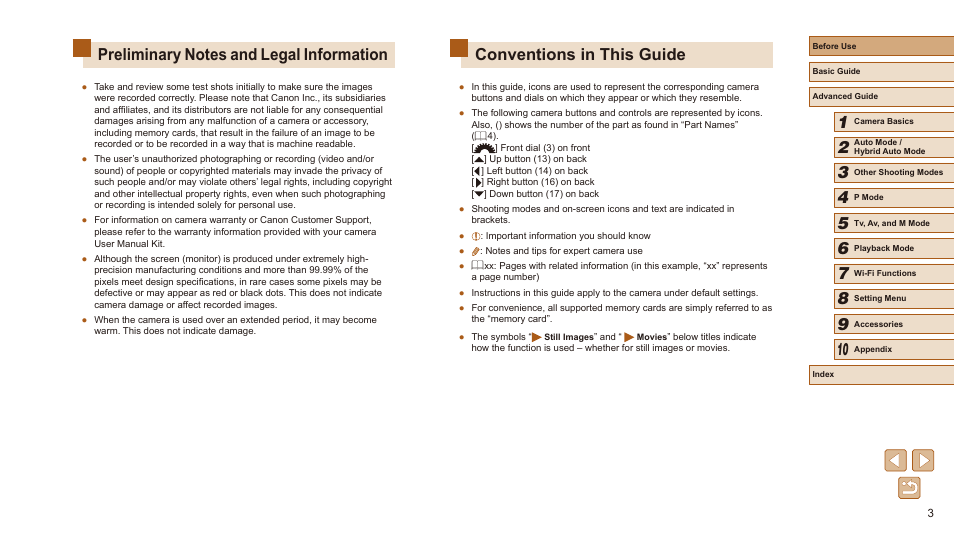 Conventions in this guide | Canon PowerShot SX540 HS User Manual | Page 3 / 186