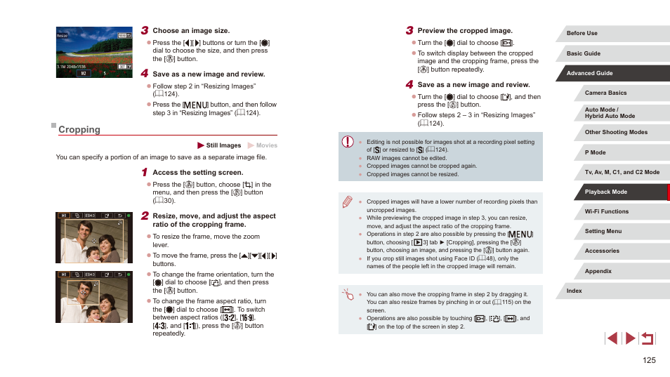 Cropping | Canon PowerShot G3 X User Manual | Page 125 / 219
