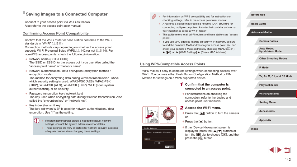 Saving images to a connected computer, 5 – 8 in “using wps-compatible access, Points” (= 142) | Canon PowerShot G3 X User Manual | Page 142 / 219