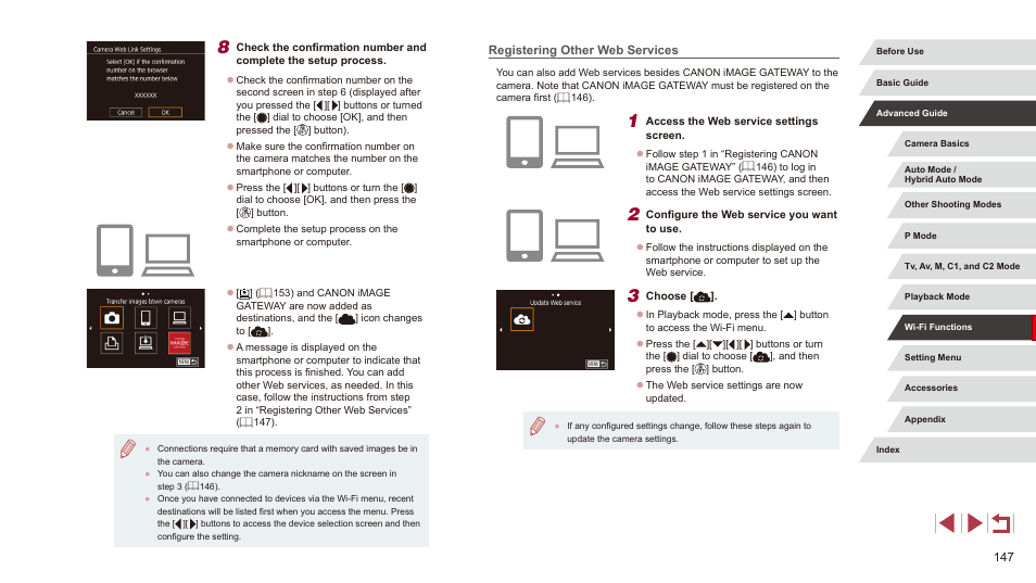 Registering other web services | Canon PowerShot G3 X User Manual | Page 147 / 219