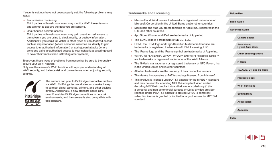 Trademarks and licensing | Canon PowerShot G3 X User Manual | Page 218 / 219