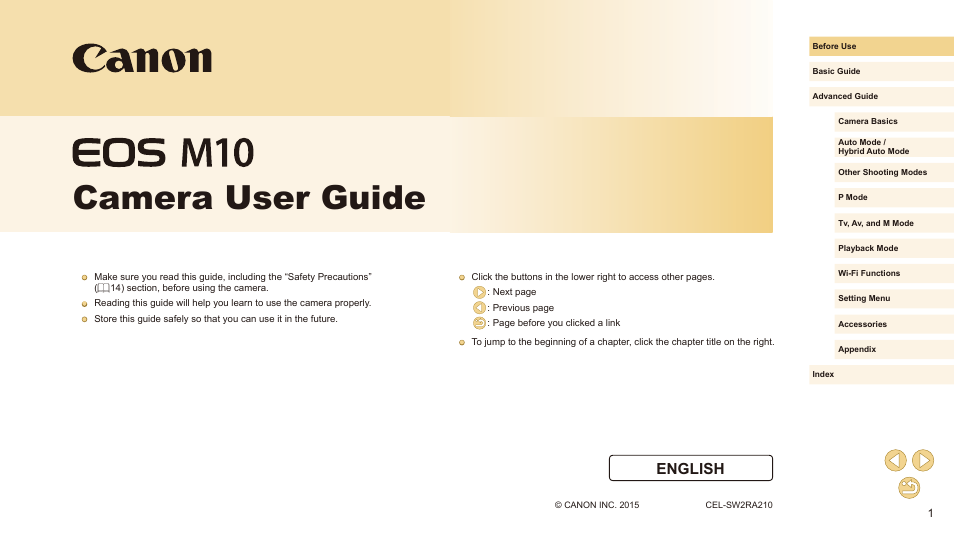 Canon EOS M10 User Manual | 196 pages