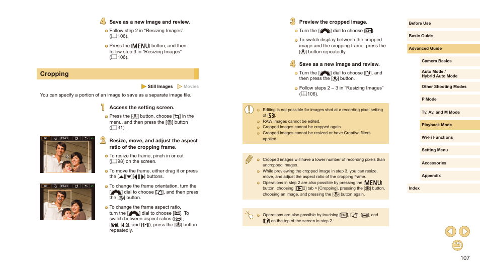Cropping | Canon EOS M10 User Manual | Page 107 / 196
