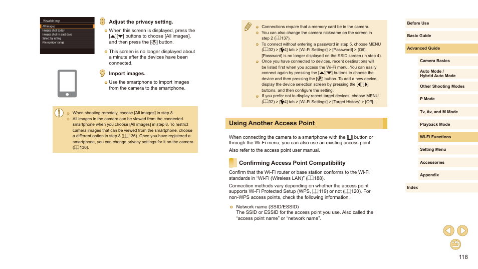 Using another access point, Confirming access point compatibility | Canon EOS M10 User Manual | Page 118 / 196