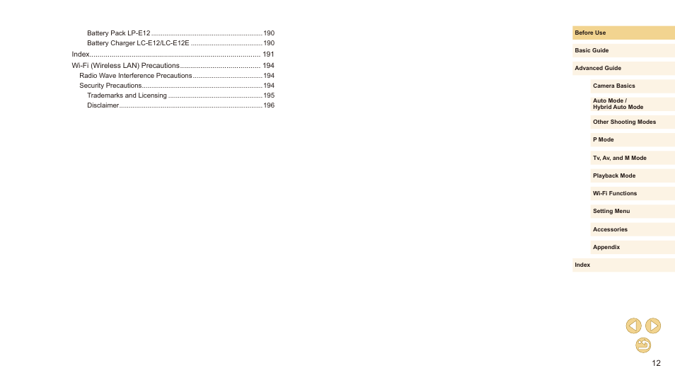 Canon EOS M10 User Manual | Page 12 / 196
