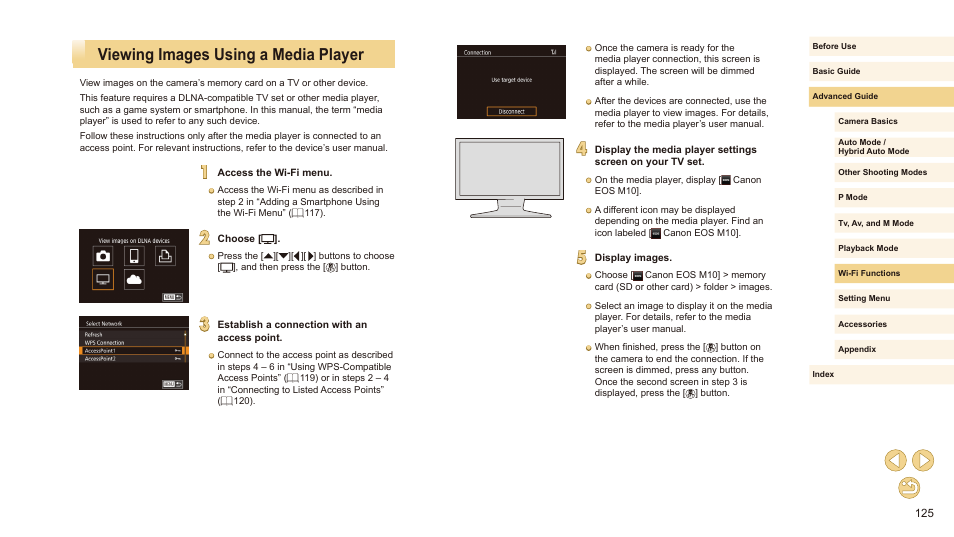 Viewing images using a media player | Canon EOS M10 User Manual | Page 125 / 196