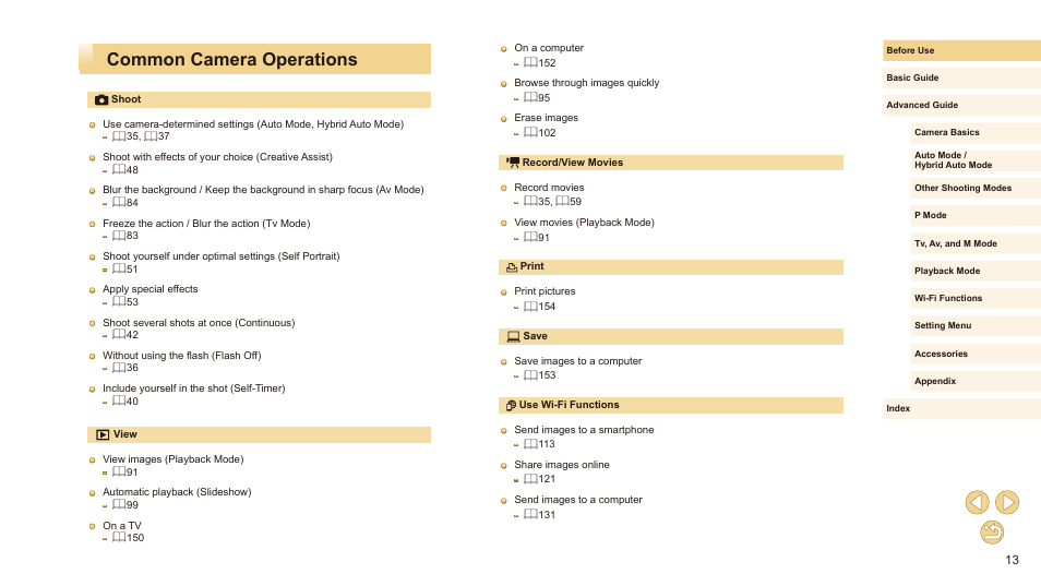 Common camera operations | Canon EOS M10 User Manual | Page 13 / 196