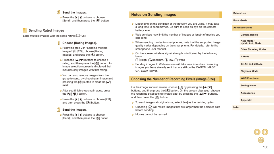 Sending rated images | Canon EOS M10 User Manual | Page 130 / 196
