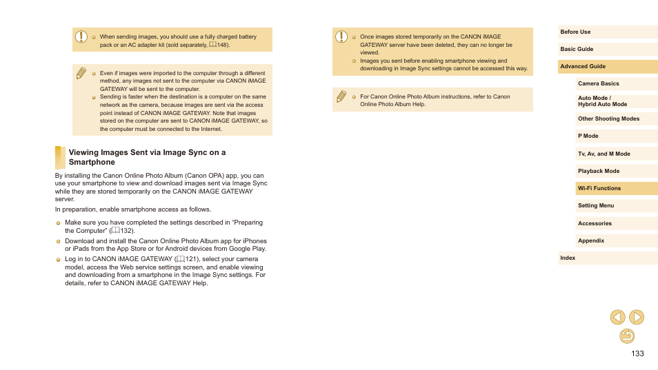 Viewing images sent via image sync on a smartphone | Canon EOS M10 User Manual | Page 133 / 196