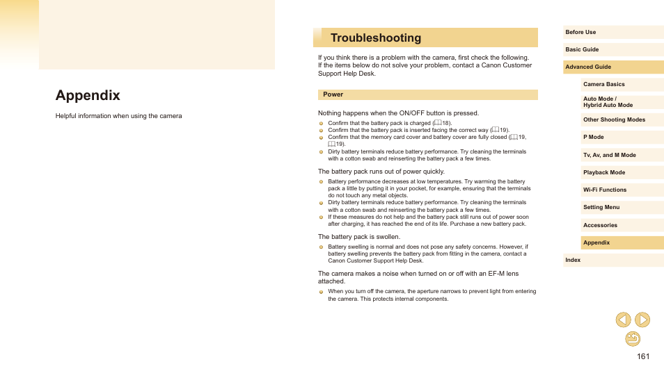 Appendix, Troubleshooting | Canon EOS M10 User Manual | Page 161 / 196