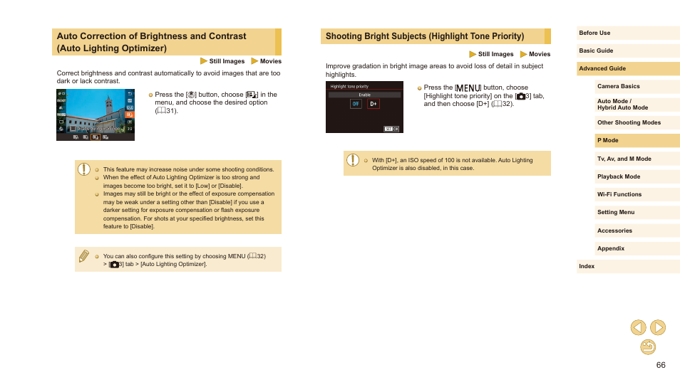 Shooting bright subjects (highlight tone priority) | Canon EOS M10 User Manual | Page 66 / 196