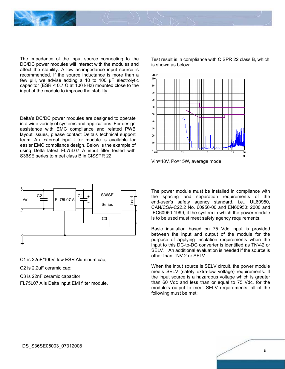 Design considerations | Delta Electronics Delphi S36SE User Manual | Page 6 / 14