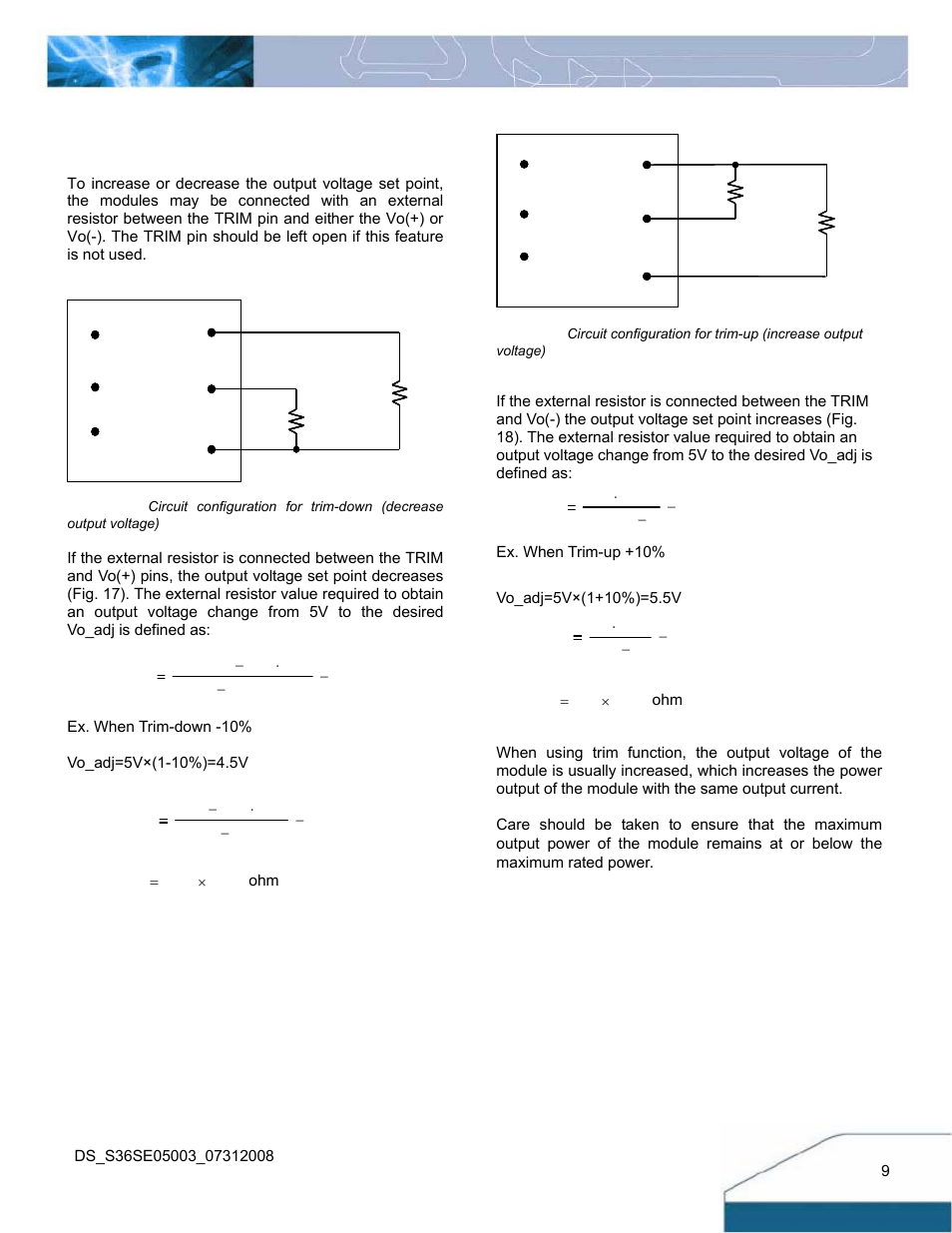 Features descriptions (con.) | Delta Electronics Delphi S36SE User Manual | Page 9 / 14
