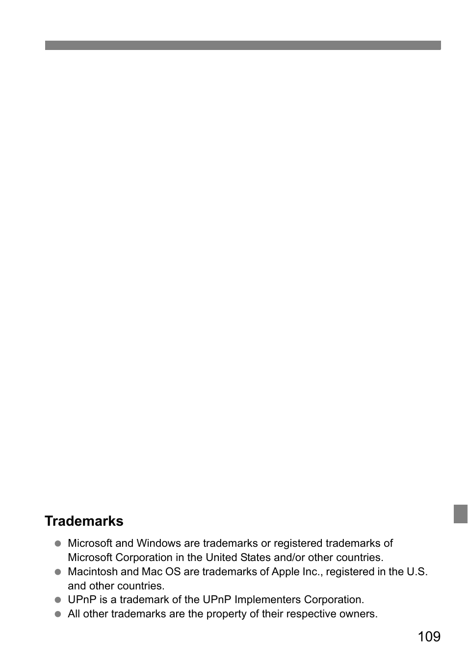 109 trademarks | Canon EOS 1D X Mark II User Manual | Page 109 / 116
